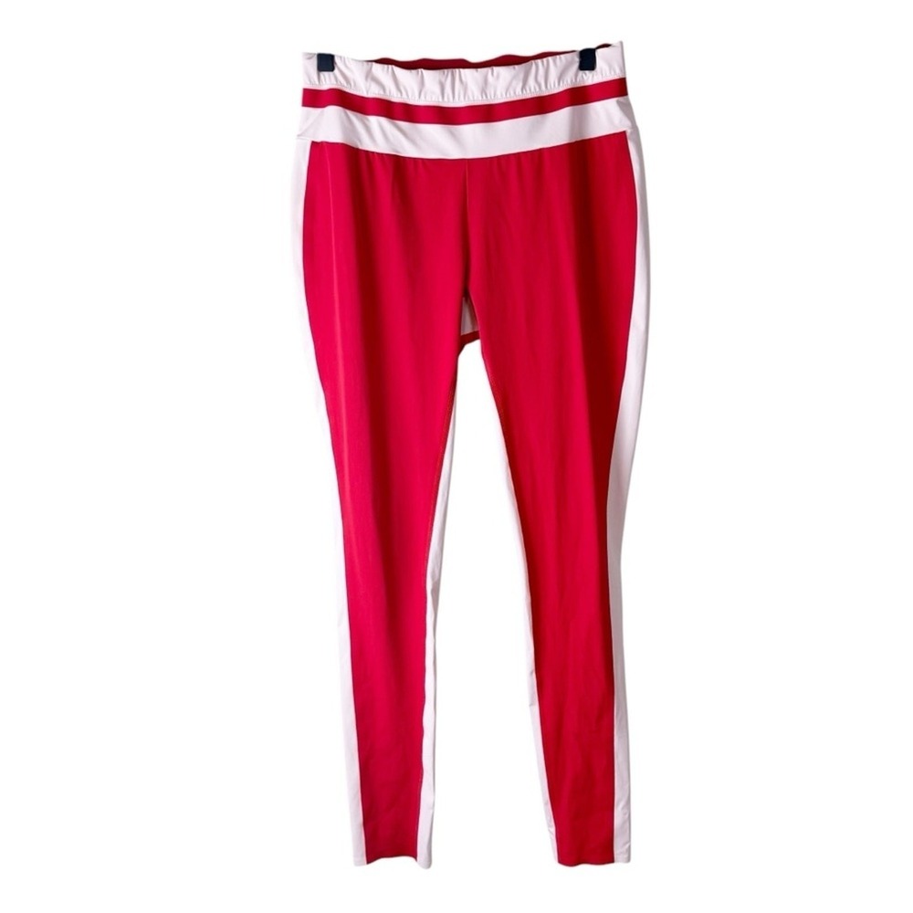 VAARA Flo Tuxedo Leggings High Rise Side Stripe Yoga Pants in Red/ Poudre‎ L